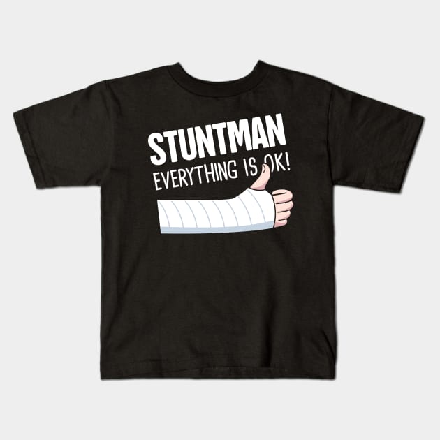 Stuntman Fractured Broken Hand Get Well Gift Kids T-Shirt by MeatMan
